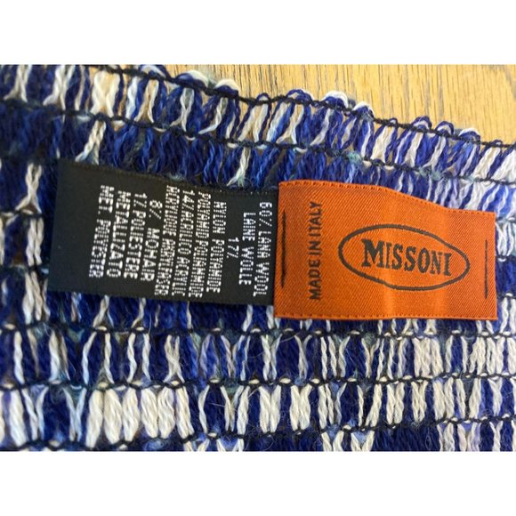 Missoni Chevron Wool Mohair Metallic Fringe Scarf - Picture 7 of 8